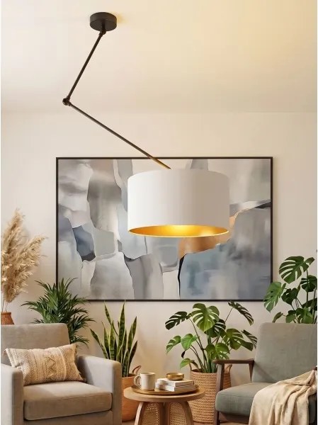 LED állítható csillár rúddal GORTA 1xE27/60W/230V fehér/arany