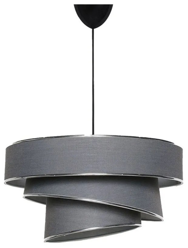 Antracitszürke-ezüstszínű függőlámpa textil búrával ø 40 cm Couper – Opviq lights