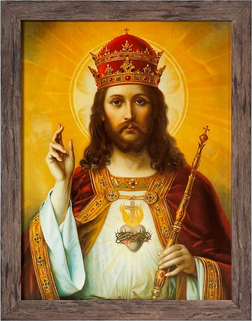 Vászonkép 45x35 Jézus Krisztus Király Tölgy Keret