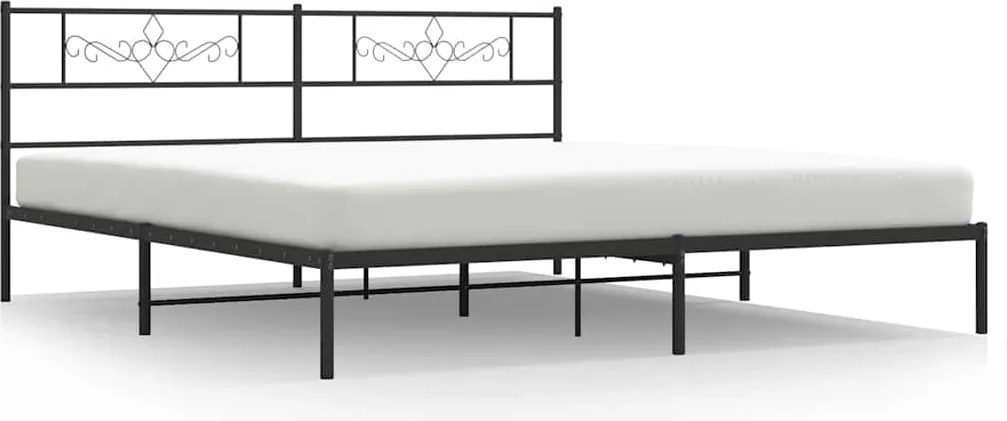vidaXL fekete fém ágykeret fejtámlával 183 x 213 cm
