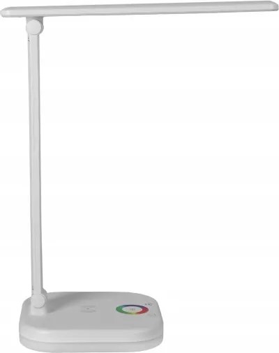 LED RGBW dimmelhető asztali lámpa vezeték nélküli töltéssel, 7W LED/5V USB, fehér