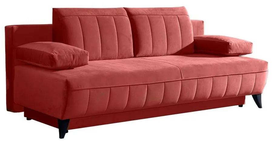 2 személyes ágyneműtartós kanapé, ágyazható, rózsaszín - GRACE