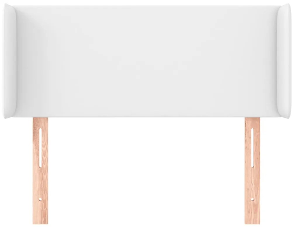 fehér műbőr szárnyas fejtámla 103x16x78/88 cm