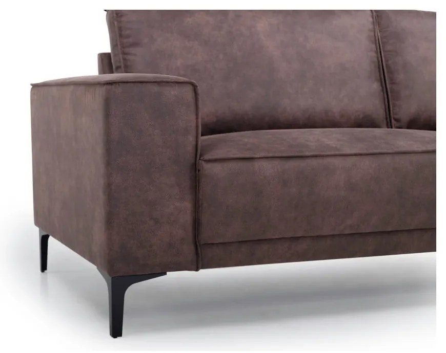 Barna bőrutánzat sarokkanapé (bal oldali) Copenhagen – Scandic