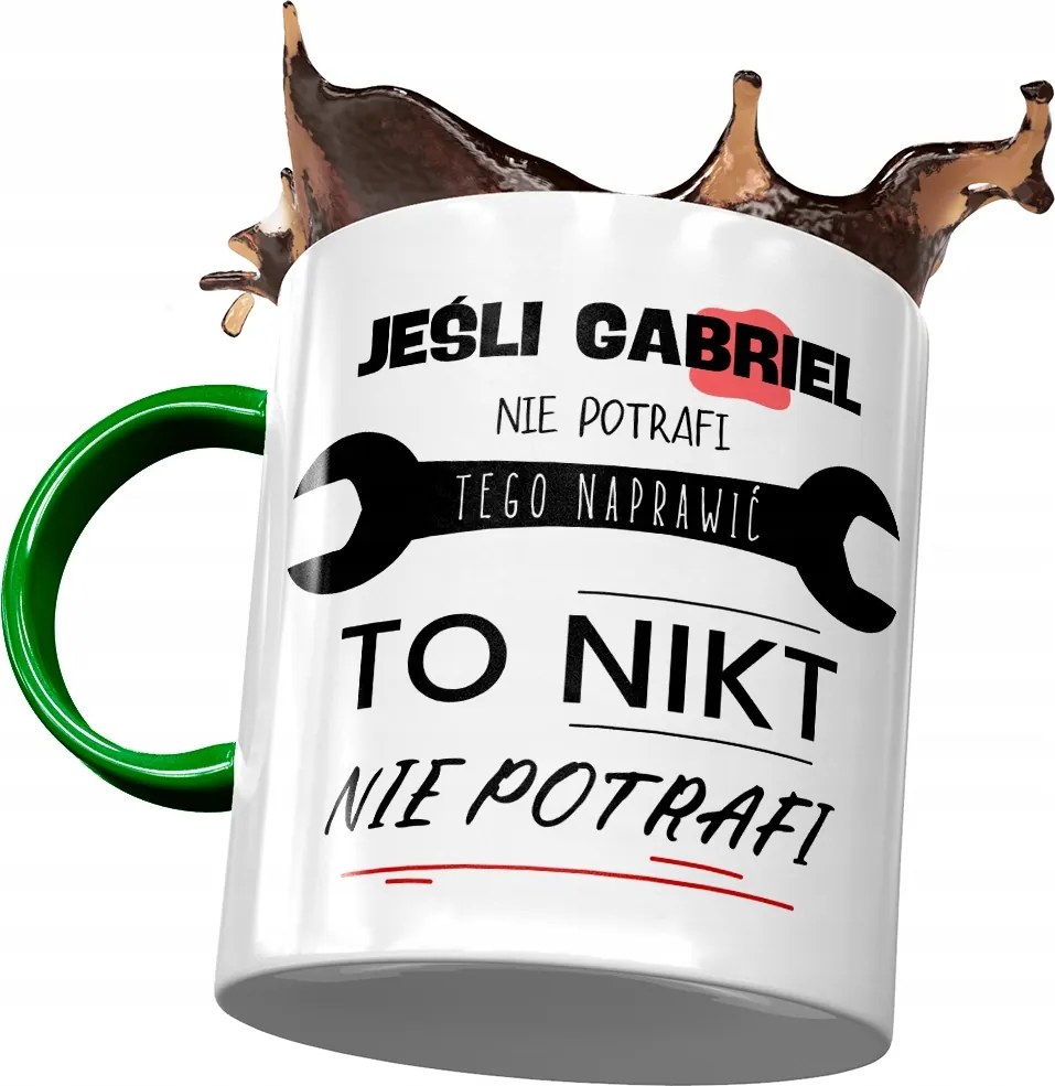 Zöld bögre Gabriel Gabrysia Férj Ajándék Nyomtatott Fotóval