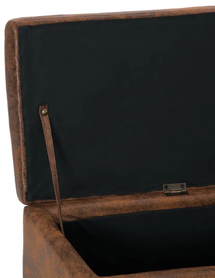 barna művelúr pad tárolórekesszel 116 cm