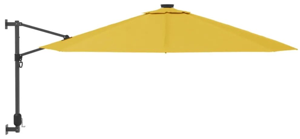 sárga LED-es falra szerelhető napernyő 290 cm
