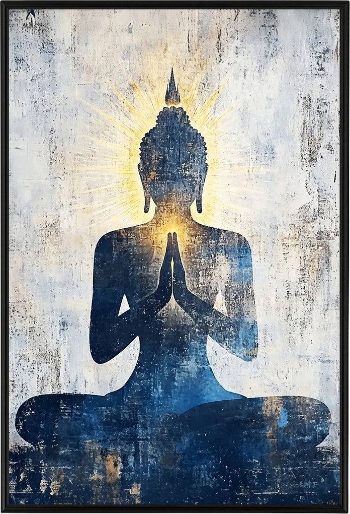 Poszter Alumínium Keret Portré Vallás Buddha Meditáció Zen Csakra 40x60