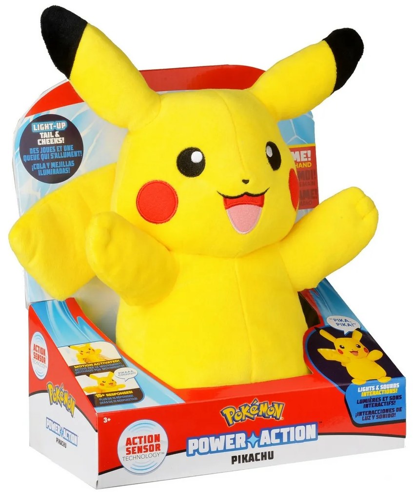 Interaktív plüss Pokémon Pikachu, 30 cm-es
