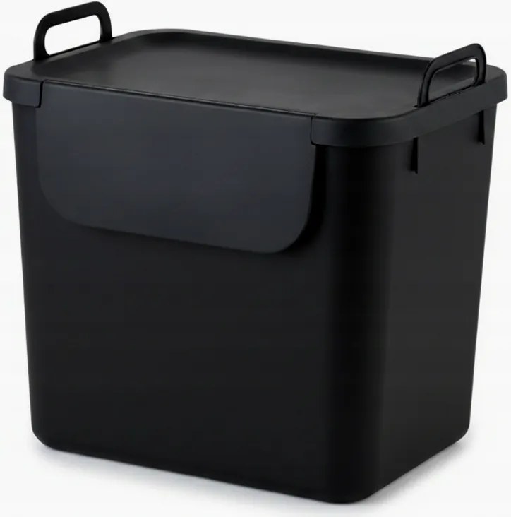Szelektív hulladékgyűjtő tartály 30L fekete Rotho Jive Eko moduláris kosár