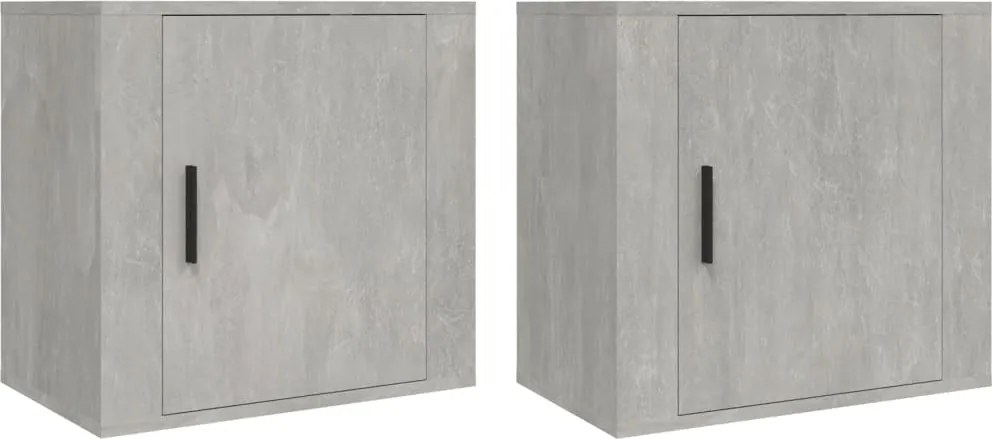 vidaXL 2 db betonszürke falra szerelhető éjjeliszekrény 50x30x47 cm