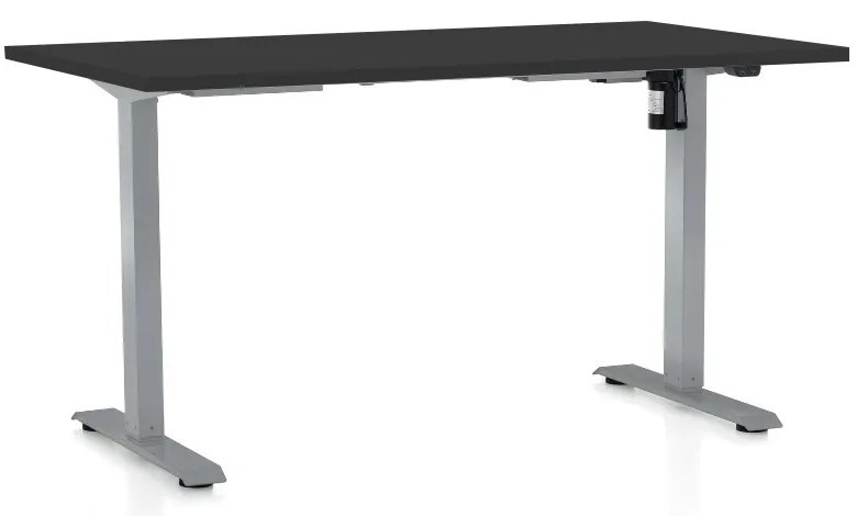 Állítható magasságú asztal OfficeTech A, 120 x 80 cm, szürke alap, fekete