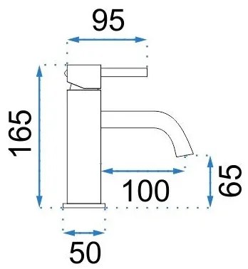 REA-B4102 - LUNGO mosdócsaptelep, 16,5 cm, fekete