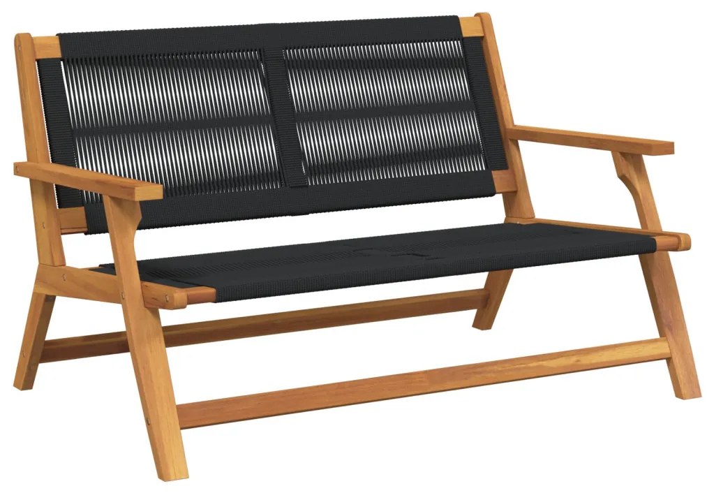 Kerti pad Fekete 76x122x73 cm Tömör akácfából