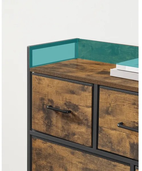 KIRA fiókos komód barna/fekete