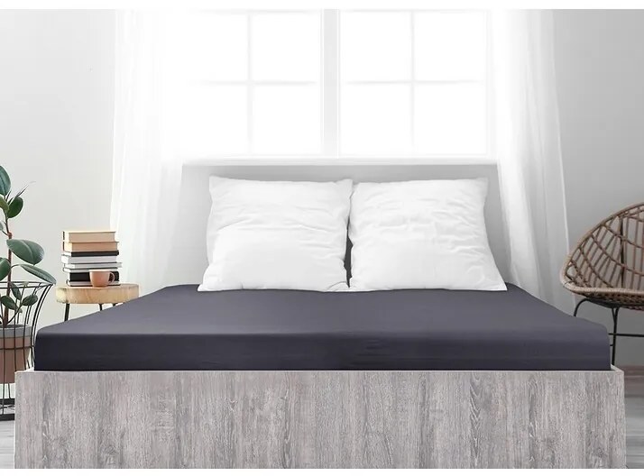 4Home Ideál jersey lepedő antracit, 100 x 200 cm, 100 x 200 cm