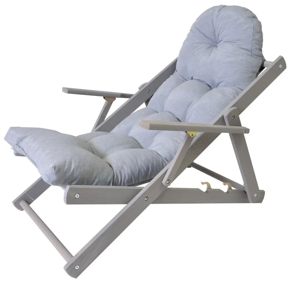 Szürke tömörfa összecsukható kerti napozószék Borneo – Rojaplast