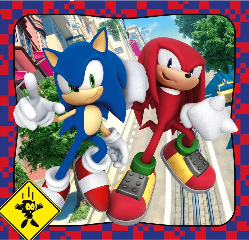 Sonic a sündisznó Doctor Eggman 3x48 db-os puzzle Clementoni