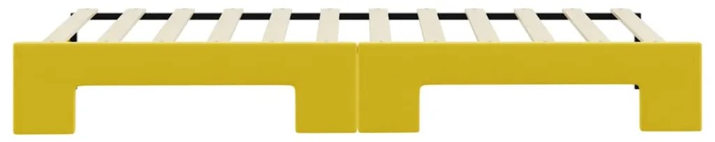 sárga kihúzható bársony heverő 80 x 200 cm