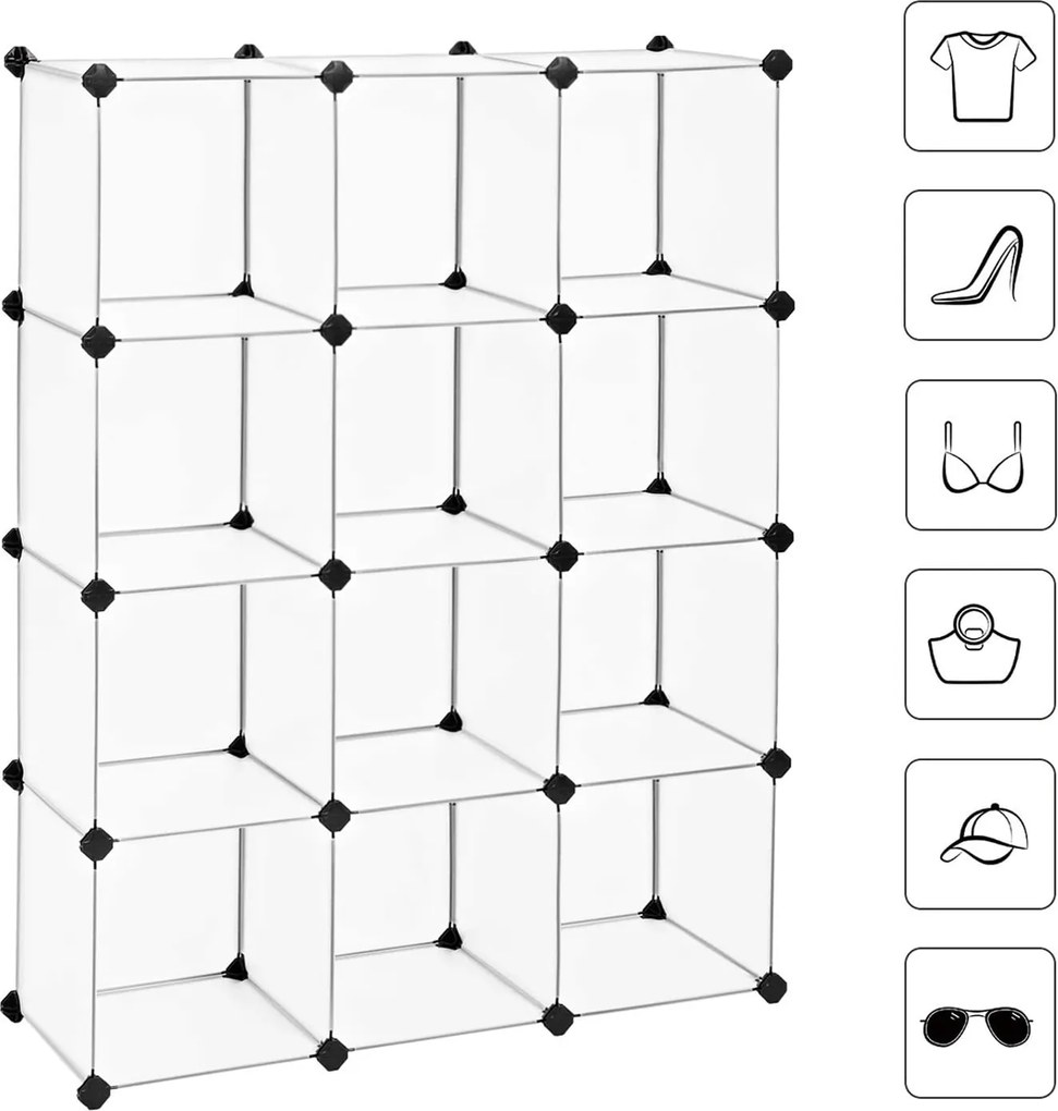 Kocka szekrény, könyvespolc, tároló, fehér
