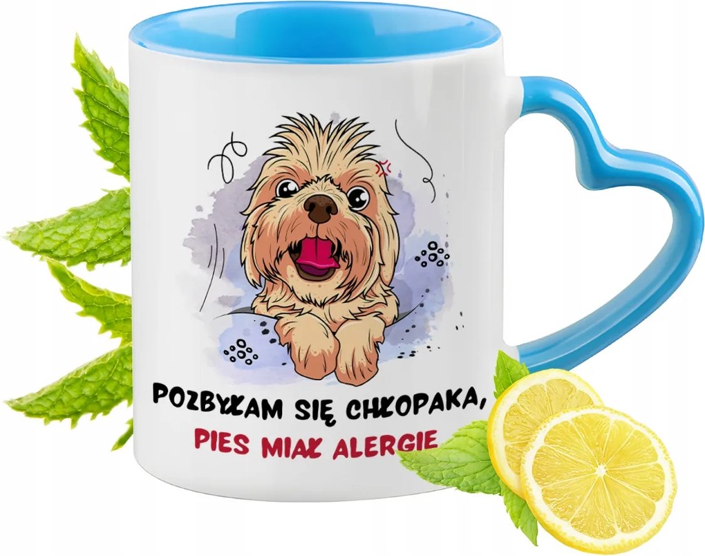 Kutya Bögre Kék Szív Alakú Füllel Ajándék