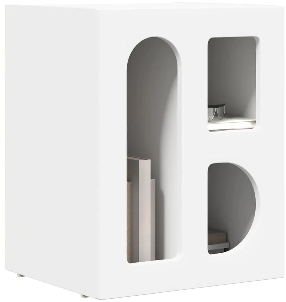 Éjjeli asztal 2 pcs Fehér 40 x 35 x 50 cm Faanyag