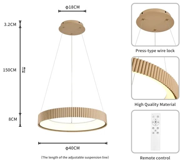 Brilagi - Dimmelhető LED függőlámpa kábelen FALCON MODERN LED/30W/230V 40 cm bézs + távirányító