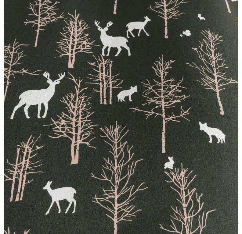 Mikroszálas ágyneműhuzat OAK DEER sötétzöld Ágyneműhuzat mérete: 2 db 70 x 90 cm | 200 x 220 cm