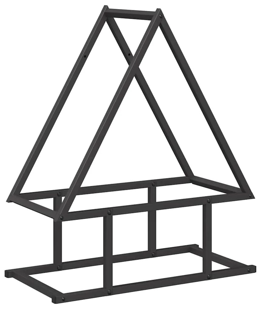 fekete hidegen hengerelt acél tűzifatároló 50x25x60 cm