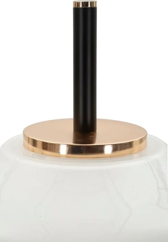 Fehér-fekete állólámpa üveg búrával (magasság 168 cm) Vintage – Mauro Ferretti