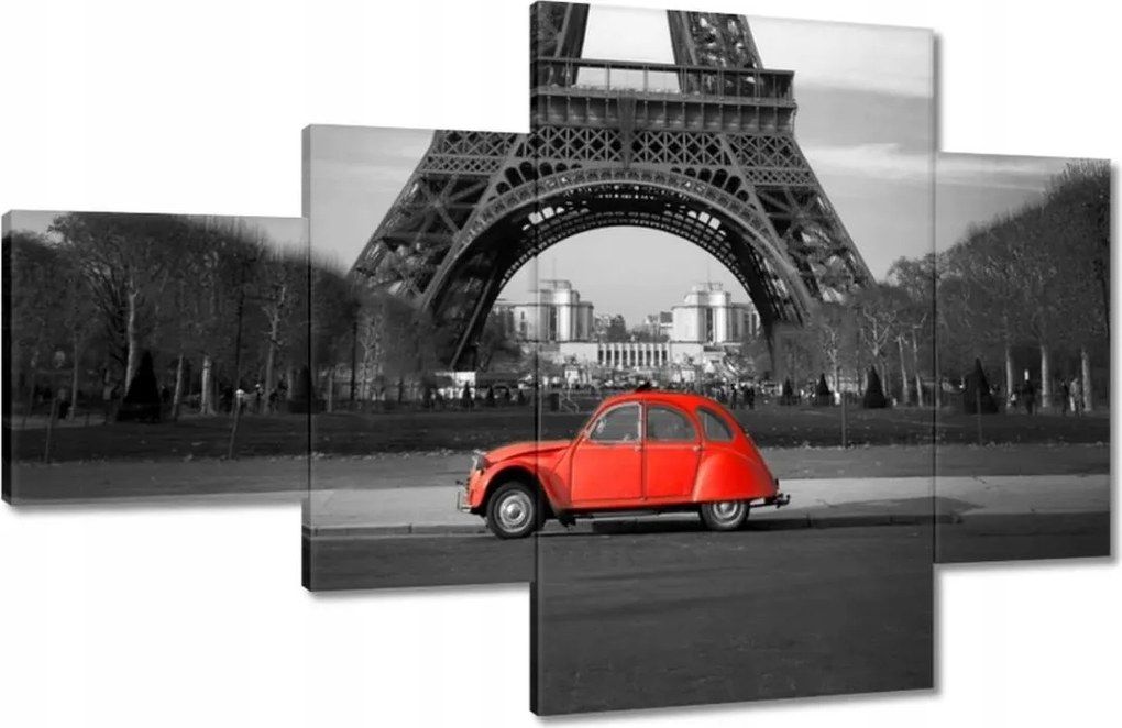 Vászonkép 130x80 Piros autó torony