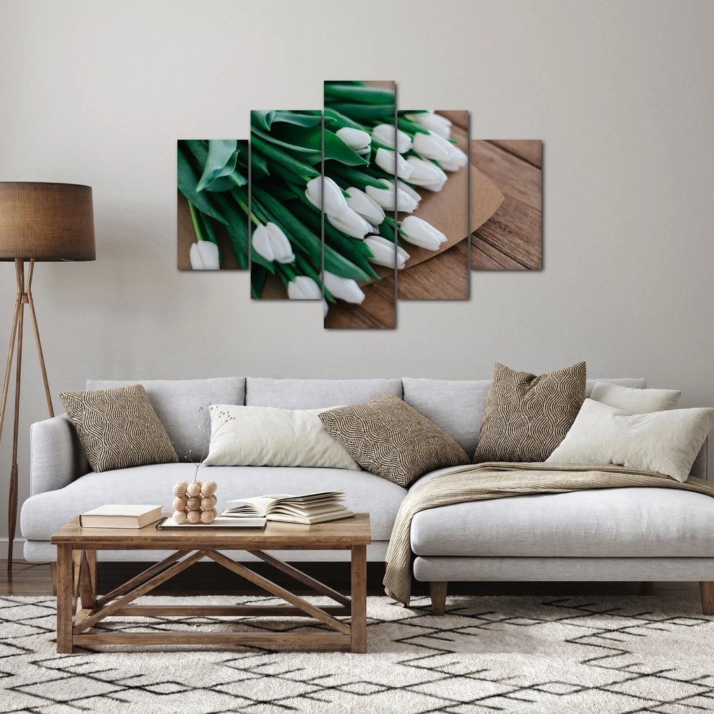 Egy csokor fehér tulipán képe (150x105 cm)