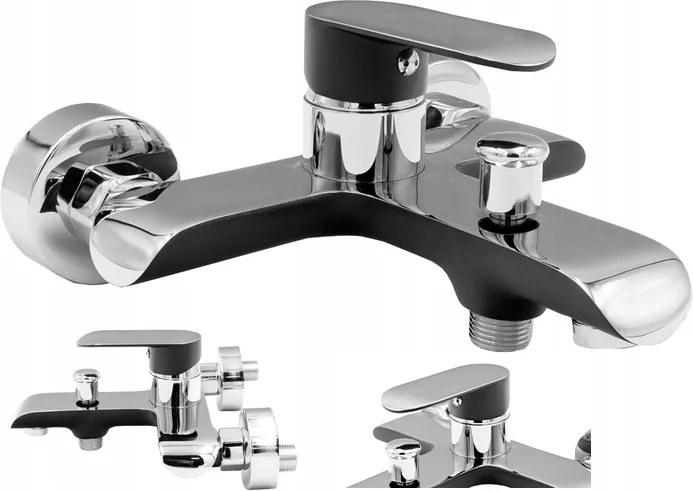 Pico Kád-zuhany Csaptelep Fekete Kád Csaptelep