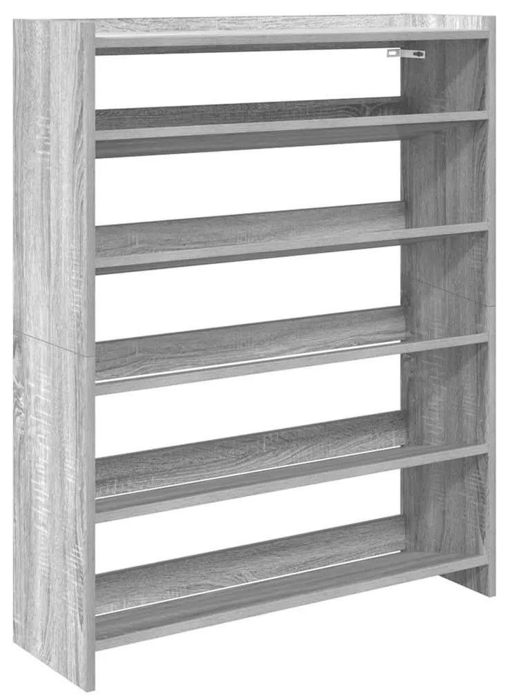 szürke sonoma színű szerelt fa cipőtartó 80x25x100 cm