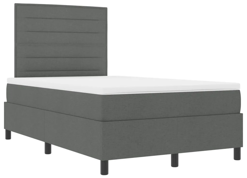 Box Spring Ágy Matraccal Sötétszürke Kétszemélyes Szövet