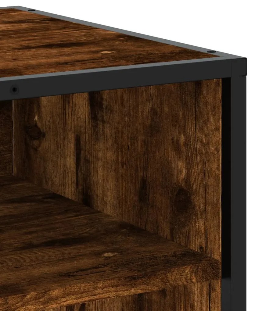 füstös tölgy színű szerelt fa és fém TV-szekrény 91x40x46 cm