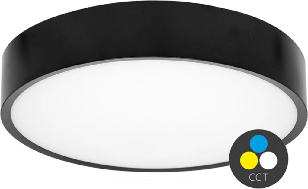 Ecolite Led mennyezeti lámpa 15W Cct 1650lm IP65 fekete WMAT300-15W/CR