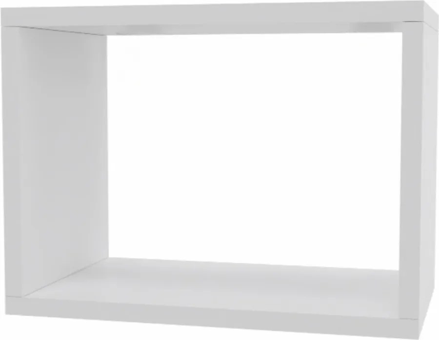 Fali könyvespolc, akasztós fali polc, fehér, 50x30x20