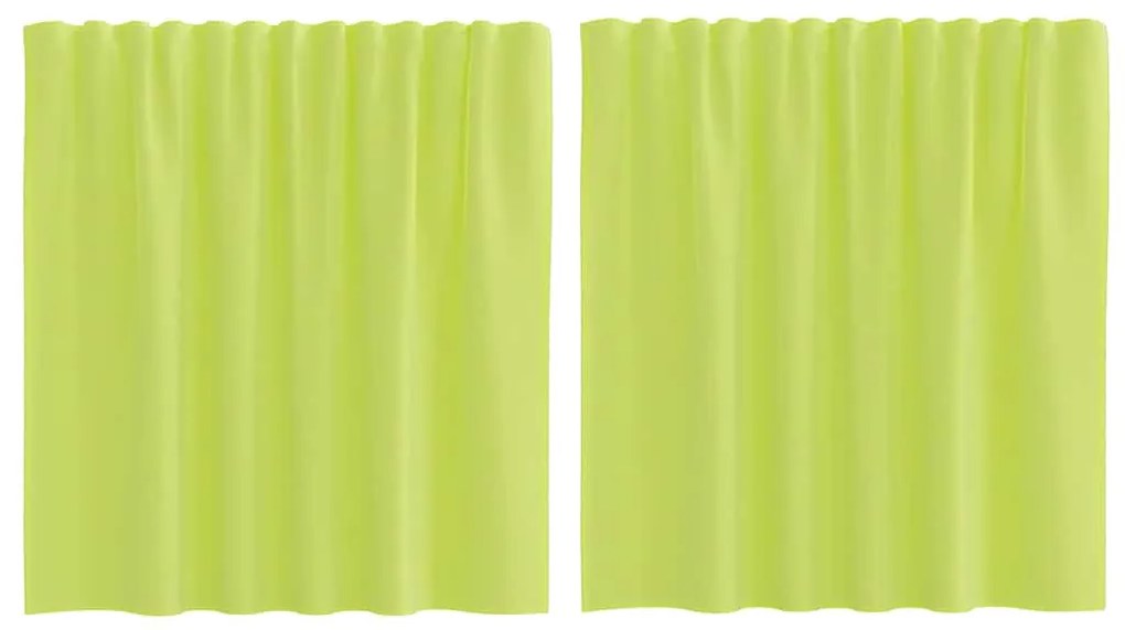 2 db almazöld fátyolfüggönyök rúd zsebekkel 140x260 cm