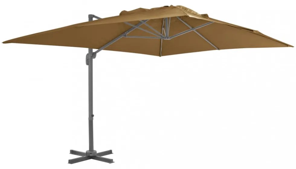 tópszínű konzolos kerti napernyő alumíniumrúddal 400 x 300 cm