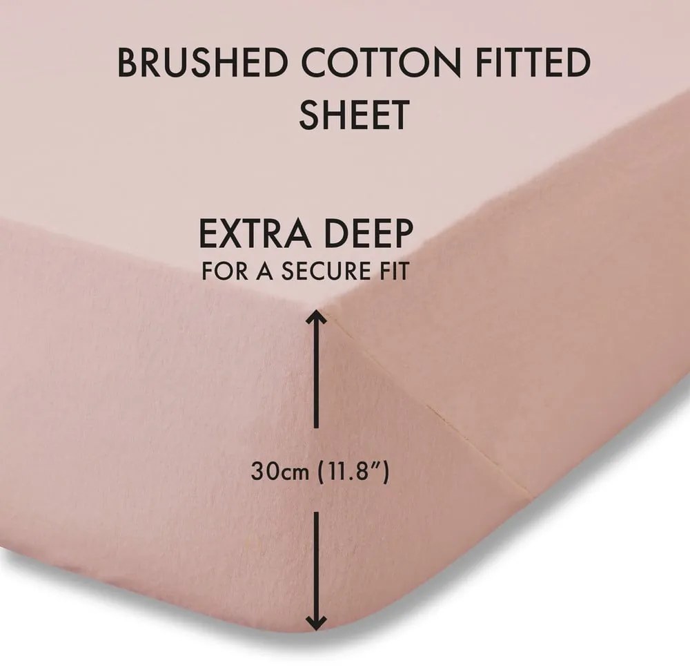 Rózsaszín pamut lepedő 135x190 cm – Catherine Lansfield