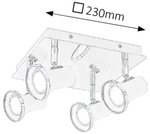 Rabalux 5500 - LED Fürdőszobai spotlámpa STEVE 4xGU10/4,5W/230V IP44
