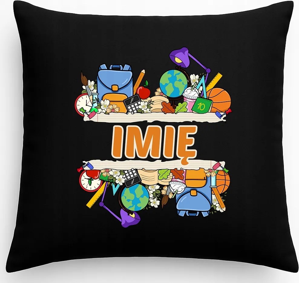 Névre szóló párna Személyre szabott Ajándék Diákoknak Fekete