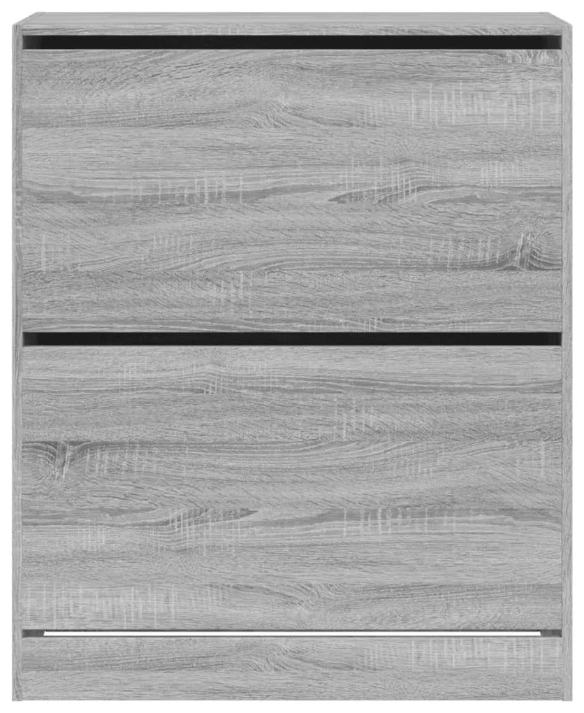 szürke sonoma színű szerelt fa cipőszekrény 80x34x96,5 cm