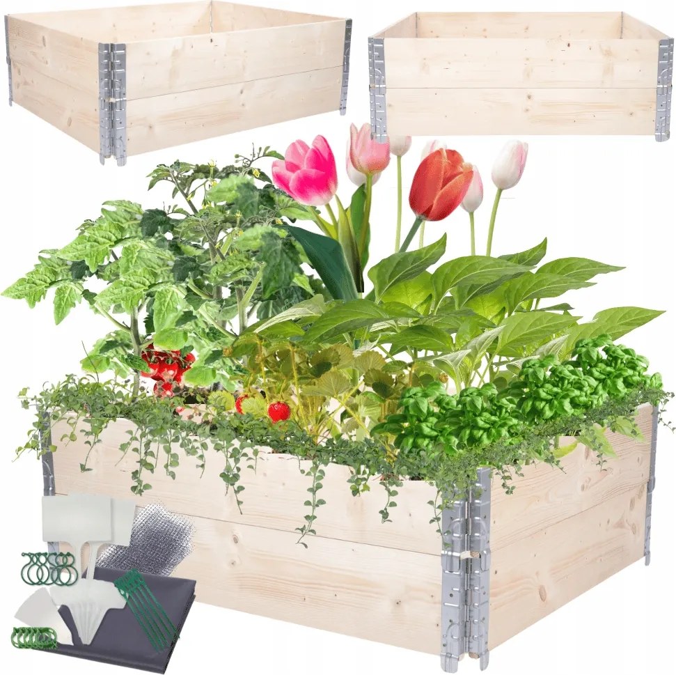 Magasított ágyás állítható lépcsőzetes zöldséges impregnáló 40x120x100