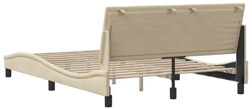 krémszínű szövet ágykeret matrac nélkül Hanko 140 x 200 cm