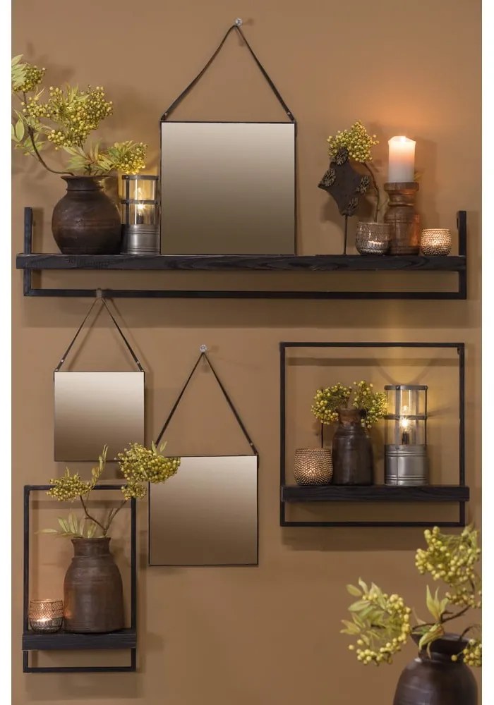 Matt fekete jegenyefenyő fali polc Maddison – Light &amp; Living