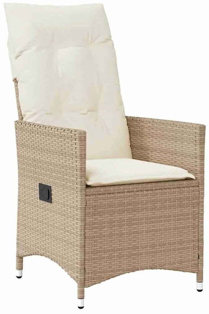 Kert étkező szett párnával 7 pcs Bézs Poli rattan