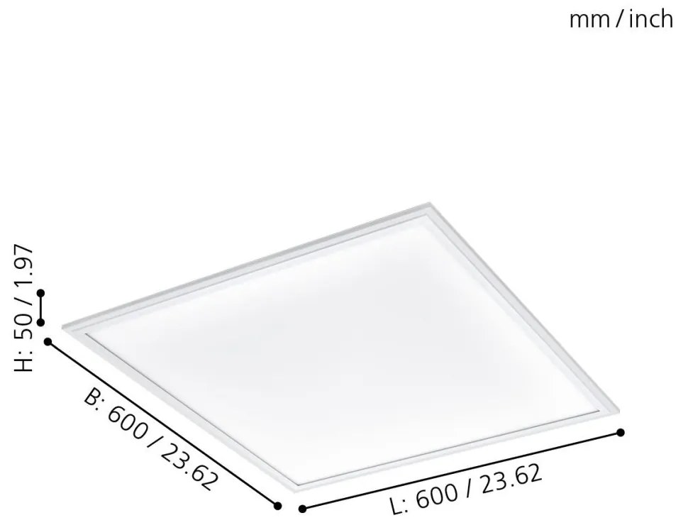 Eglo SALOBRENA-A 98203 távirányítós LED panel, 30W, 2700K-6500K, 4000 lm