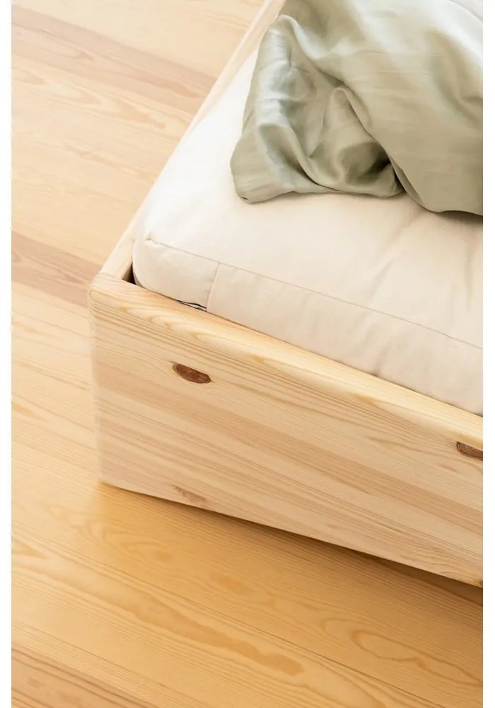 Natúr színű borovi fenyő franciaágy ágytámla nélkül 180x200 cm Orbit – Karup Design